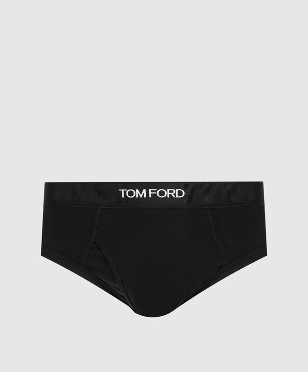 Tom Ford Трусы-брифы черного цвета с узором логотипа T4LC11040
