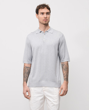 ISAIA Сіре поло із шовку MG8262Y0470