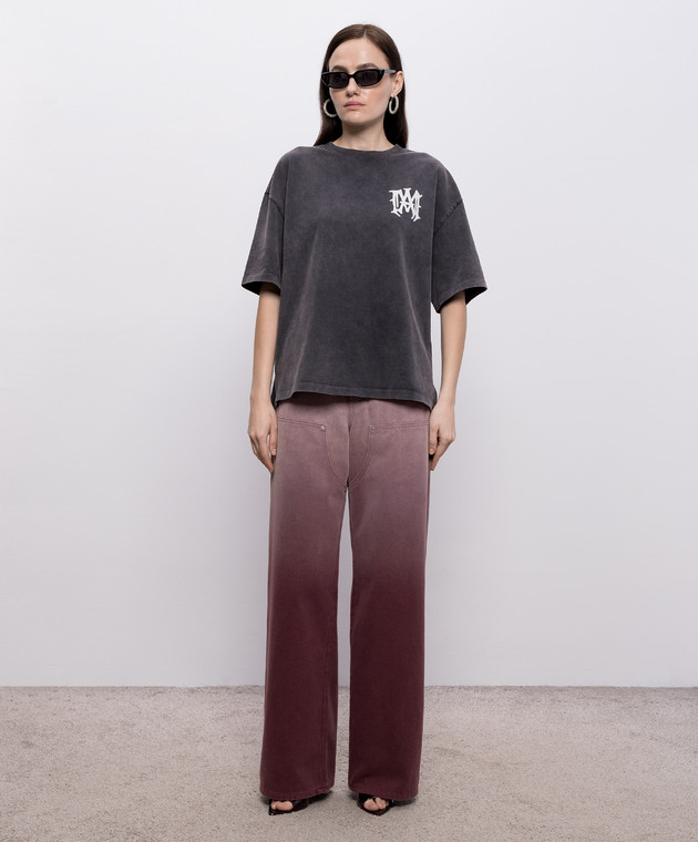 AMIRI Серая футболка с нашивкой монограммы AWTOJR1074 изображение 2