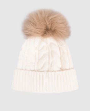 Moncler Grenoble Белая шапка из шерсти и кашемира с попмпоном K20983B00011A0069