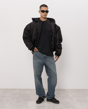 Vetements Чорна футболка з принтом логотипа MH27TR142Bm