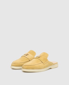 Babe Pay Pls Жовті замшеві лофери з гравіюванням логотипа 231108ZA