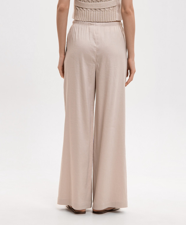 Max Mara Бежеві штани MXPDESTINO з льоном MXPDESTINO зображення 4