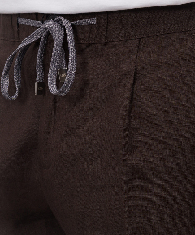 Cashmere&Whiskey Коричневые шорты из льна 0255500638 изображение 5
