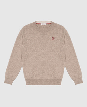 Brunello Cucinelli Детский серый джемпр из кашемира B22M10010B
