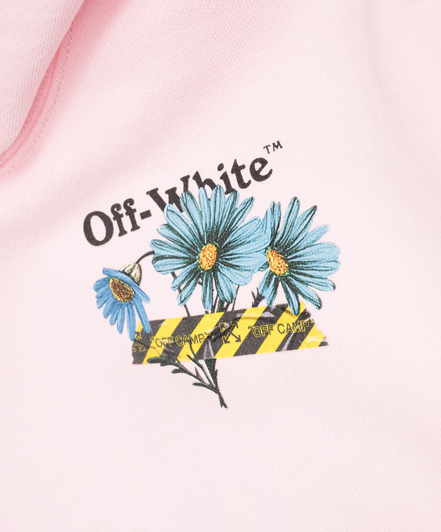 Off-White Дитяче рожеве худі з квітковим принтом 44GBB002S26F002 зображення 3