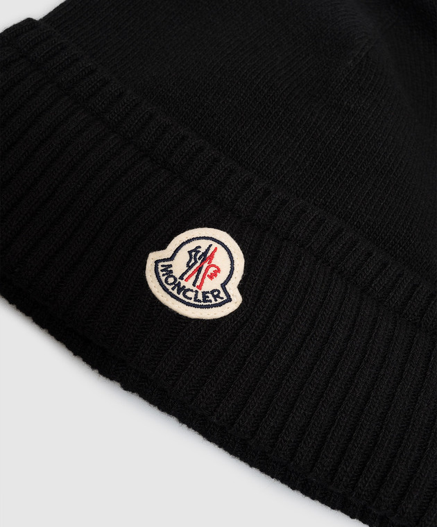 Moncler Чорна шапка з вовни та кашеміру L20913B00067M4281 зображення 4