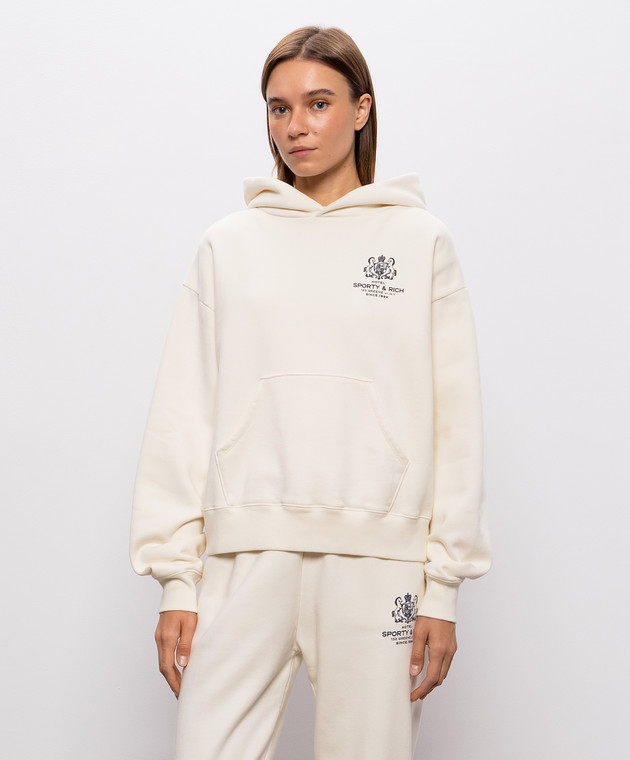 Sporty & Rich худи цвета айвори с принтом SR Hotel ST11085276WH06 изображение 3