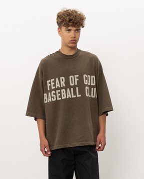 Fear of God Футболка кольору хакі з принтом FG9M109960HWJ