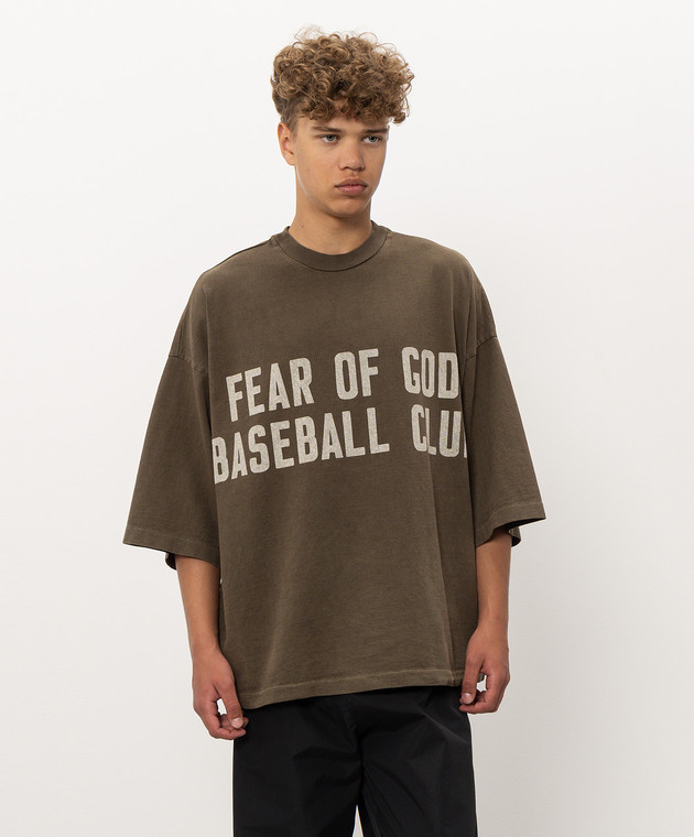 Fear of God Футболка кольору хакі з принтом FG9M109960HWJ зображення 3