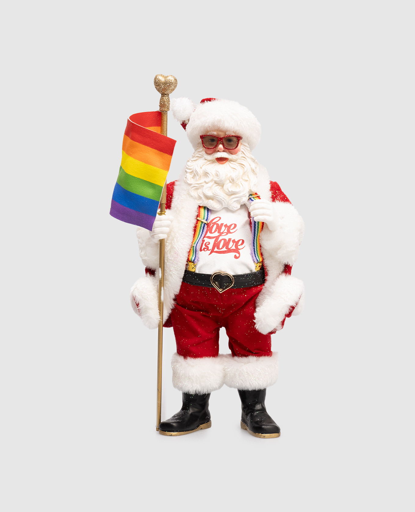 

Красная статуэтка Pride Santa, Разноцветный, Декор
