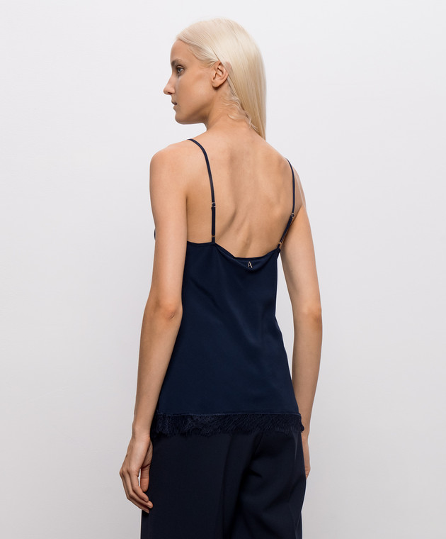 Twinset Синяя майка с кружевом 262AP2454 изображение 4