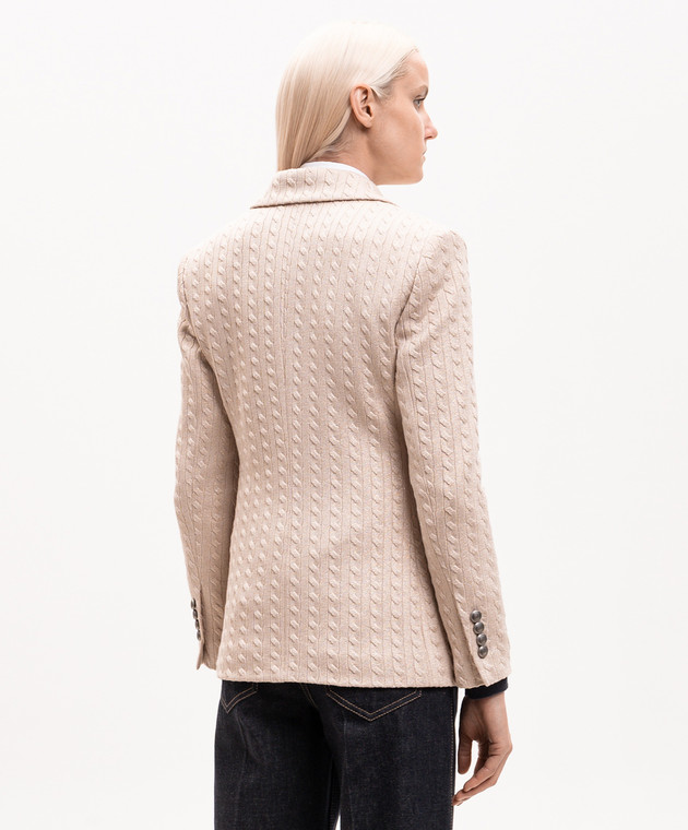 Brunello Cucinelli Бежевый двубортный жакет с люрексом M0AZT7493P изображение 4