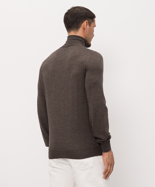 Brunello Cucinelli Гольф коричневий з вовни та кашеміру M2400103 зображення 4