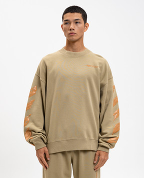 Off-White Світшот Ink Arrow кольору хакі 44MBA054F5F004