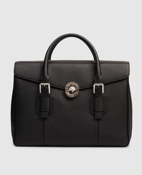 Stefano Ricci Чорний шкіряний портфель з емблемою ND032GPVD