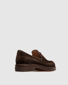 Santoni Коричневые замшевые лоферы WUYW72448CIONHSY