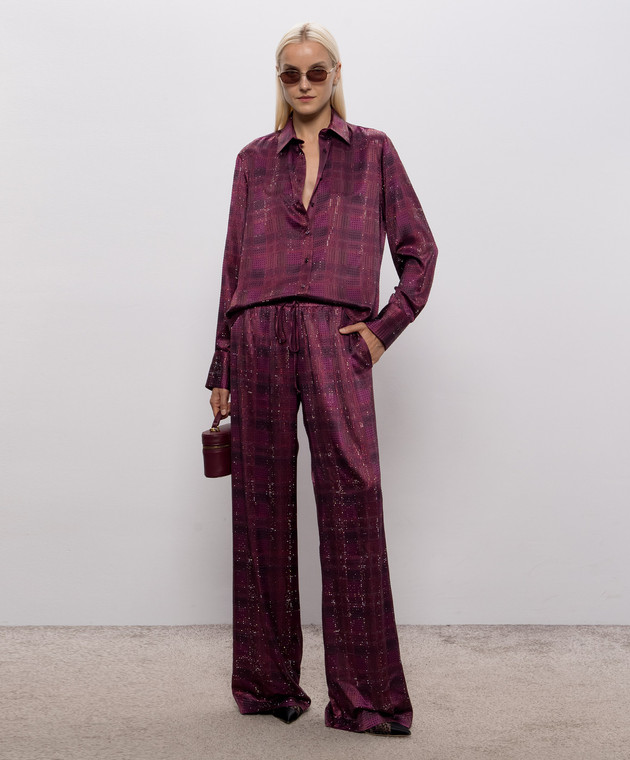 Ermanno Scervino Розовая блуза из шелка с кристаллами D492K363CTWWK изображение 2