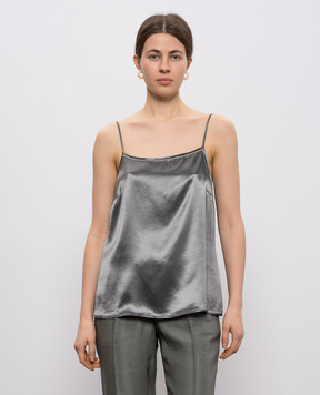 Peserico Топ кольору хакі з ланцюжком моніль E08421D01514