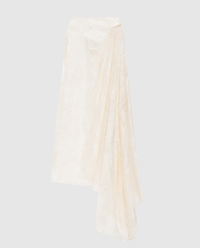 Marc Le Bihan Юбка с шелком в узор цвета айвори 25134