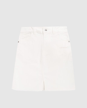 Off-White Дитяча біла джинсова спідниця з принтом логотипа 44GYF00AS26D001