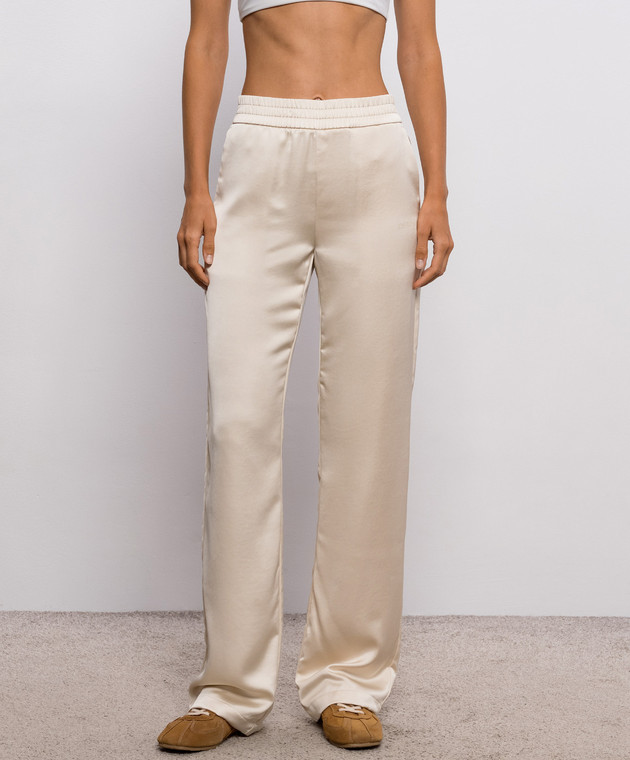 Off-White Бежевые спортивные брюки с кружевом 2FH00650B изображение 3