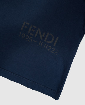 Fendi Дитяча синя футболка з принтом JUI222B1LF