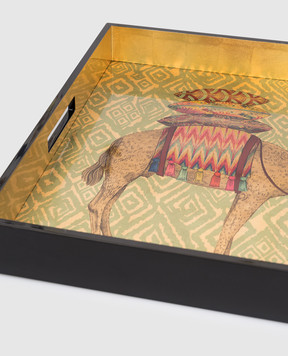 Les Ottomans Декоративний лакований піднос з принтом у вигляді верблюда MWLT01