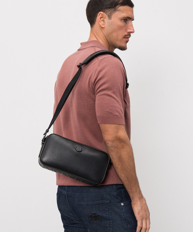 Moncler Черная кожаная сумка Carlo L109A5L00004M7869 изображение 2