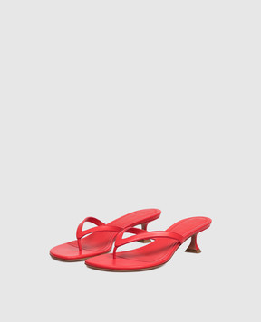 Amina Muaddi Червоні шкіряні мюлі Juliette 17S366195JUL