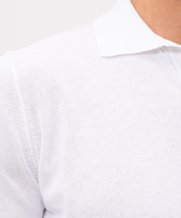 Pini Parma Белое поло из хлопка POLOVWHITE изображение 5