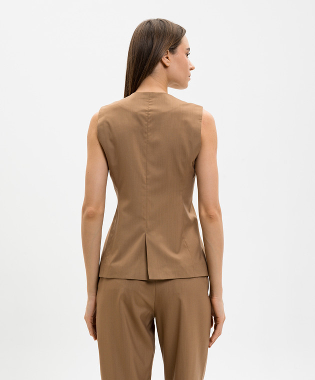 Marco Pescarolo Коричневый жилет Trenta из шерсти и шелка TRENTAD5314 изображение 4