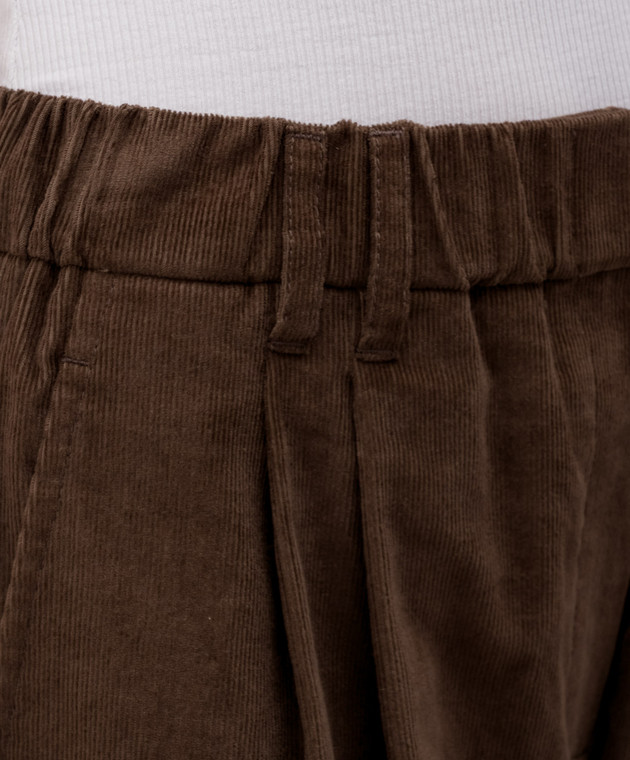 Brunello Cucinelli Коричневые вельветовые брюки MP187P9253 изображение 5