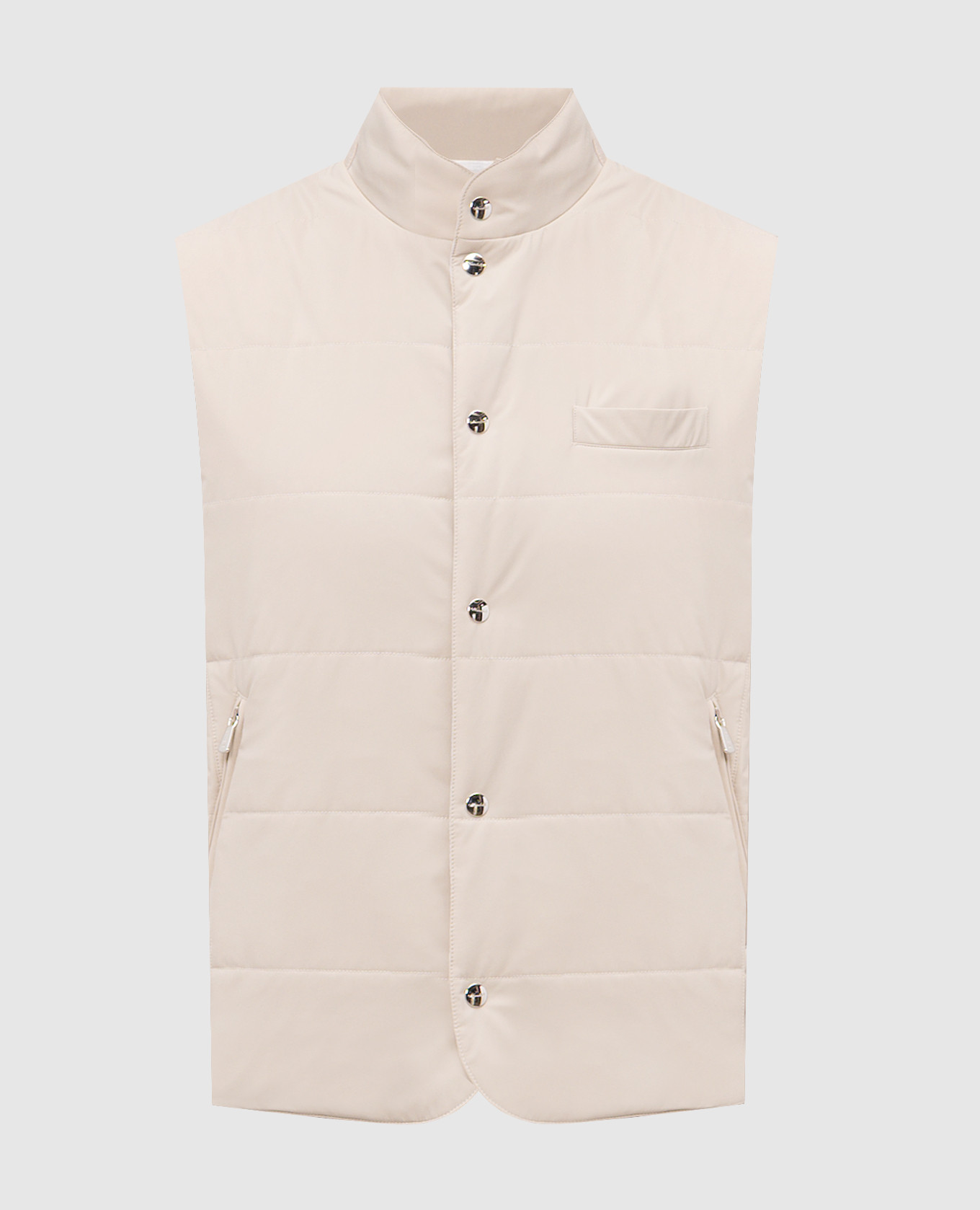 

Бежевый жилет с вышивкой логотипа, Верхняя одежда