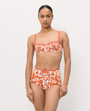 Dolce&Gabbana Білий купальник в брендовий принт з фактурним логотипом O8A27JONO19