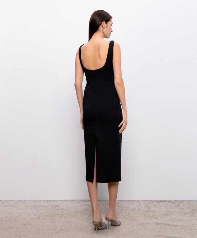 Nissa Черное платье со вставкой из кружева RS16470 изображение 4