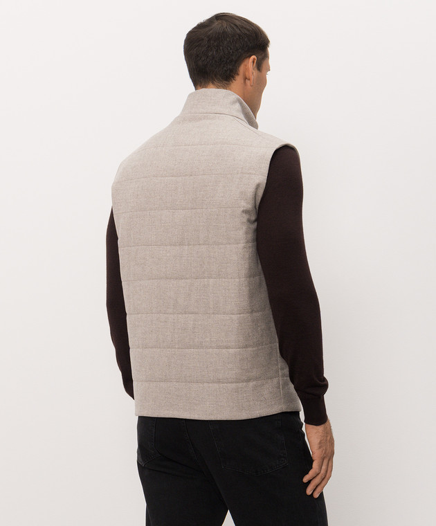 Bertolo Cashmere Серый жилет из шерсти и кашемира 000356002732 изображение 4