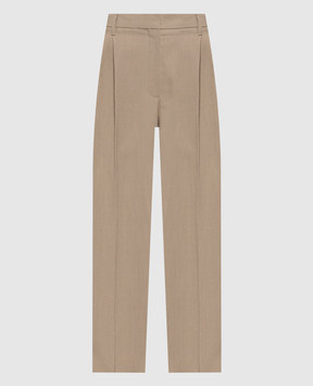 Brunello Cucinelli Коричневі штани з льоном MH126P8292