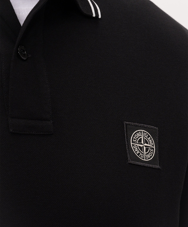 Stone Island Чорне поло з нашивкою логотипа L2S152200012S0018 зображення 5