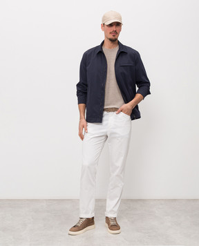 Peserico Синяя куртка с шерстью с брендовой нашивкой R5226908274