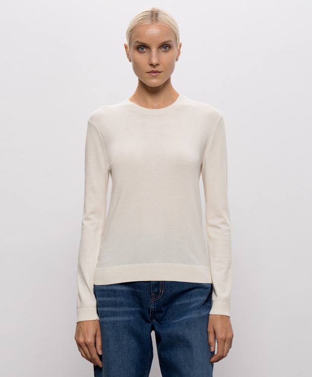 Max Mara Weekend Джемпер SICILIA цвета айвори с шелком и шерстью WKDSICILIA изображение 2