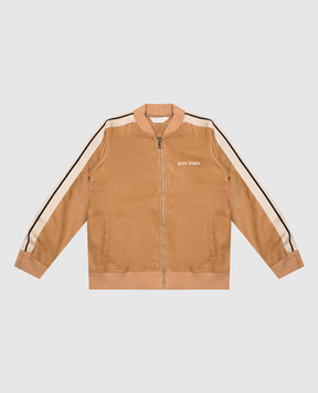 Palm Angels Детская коричневая спортивная куртка с вышивкой логотипа F6PAJBJK163