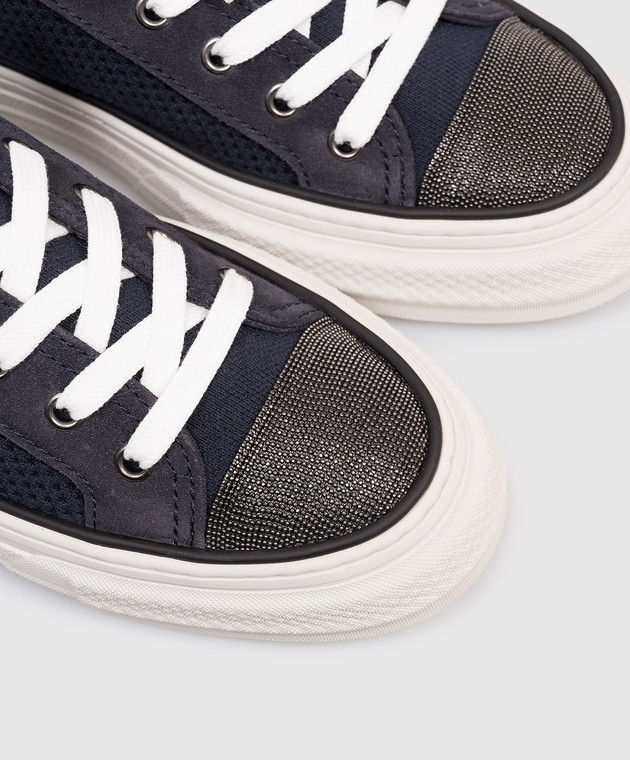 Brunello Cucinelli Сині кеди з ланцюжком моніль MZ35G2650 зображення 5