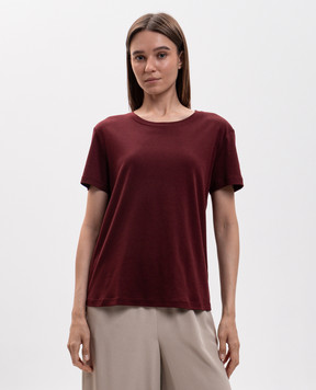 Max Mara Бордовая футболка SEGALE с вышивкой SMMSEGALE