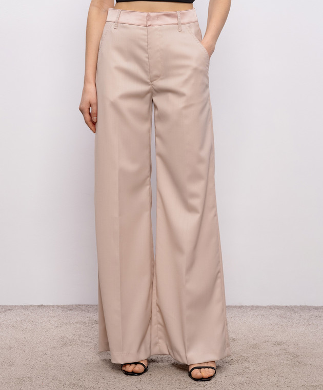 Dondup Бежевые брюки клеш с шерстью DP802SWFH188DXXX изображение 3