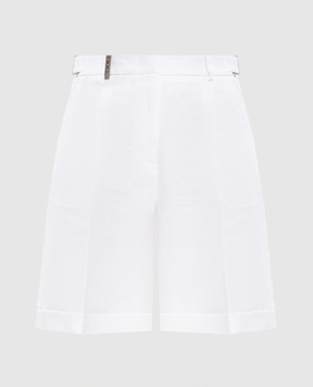 Peserico Білі шорти з льону з відворотами P0421502606