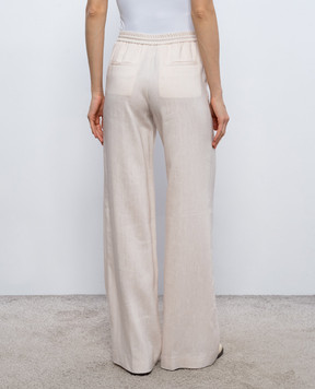 Marco Pescarolo Бежеві штани Fency з льону та вовни FENCYD5327