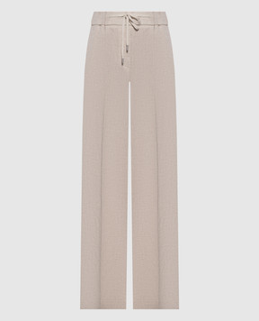 Peserico Бежевые брюки из льна P0423402629