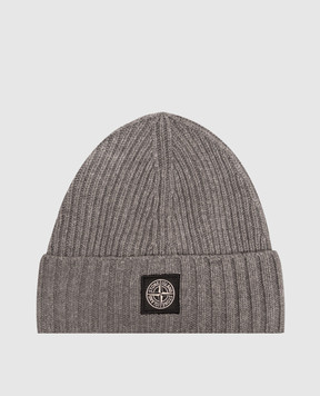 Stone Island Детская серая шапка с шерстью и кашемиром L2S16N100003S00M3