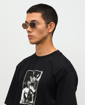 Alexander McQueen Золотые очки с логотипом 841560I3330